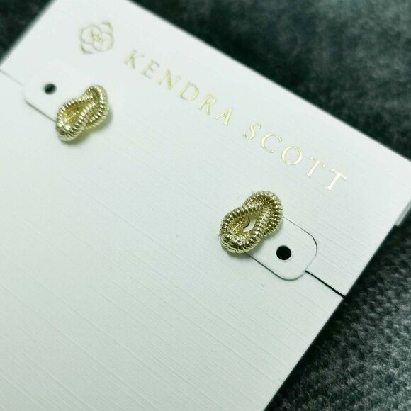 Authentic Kendra Scott Annie Gold Stud Earrings - Picture 3 of 3